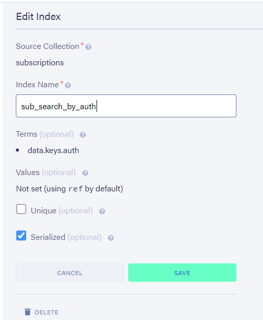 Index UI Index UI